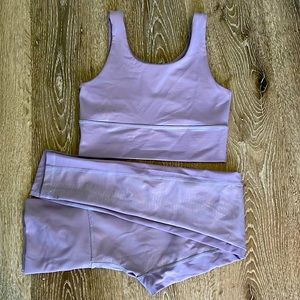 DYI signature leggings and bra crop- size XS leggings- Small crop- pale purple